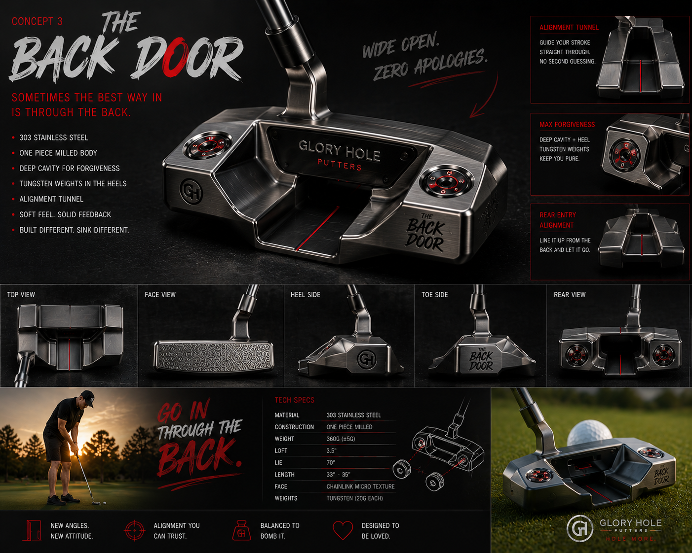 The Back Door putter poster render
